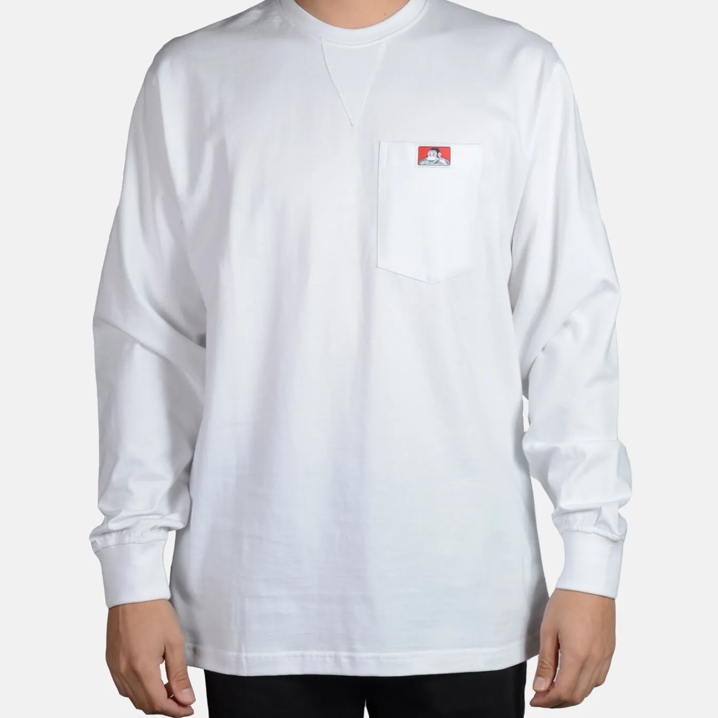 Hot Ben Davis Heavy Duty Long Sleeve Pocket T-Shirt - White